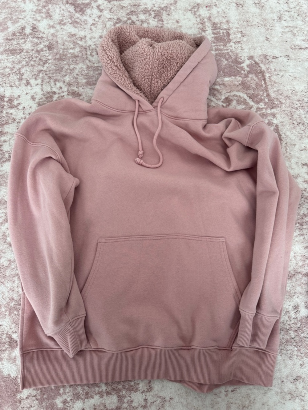 American Eagle Outfitters Soft Pink Sherpa-Lined Pullover